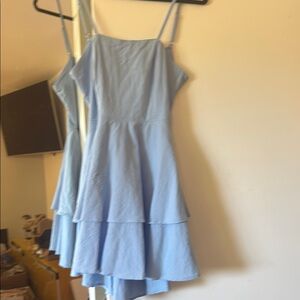 Blue halara dress tie in back